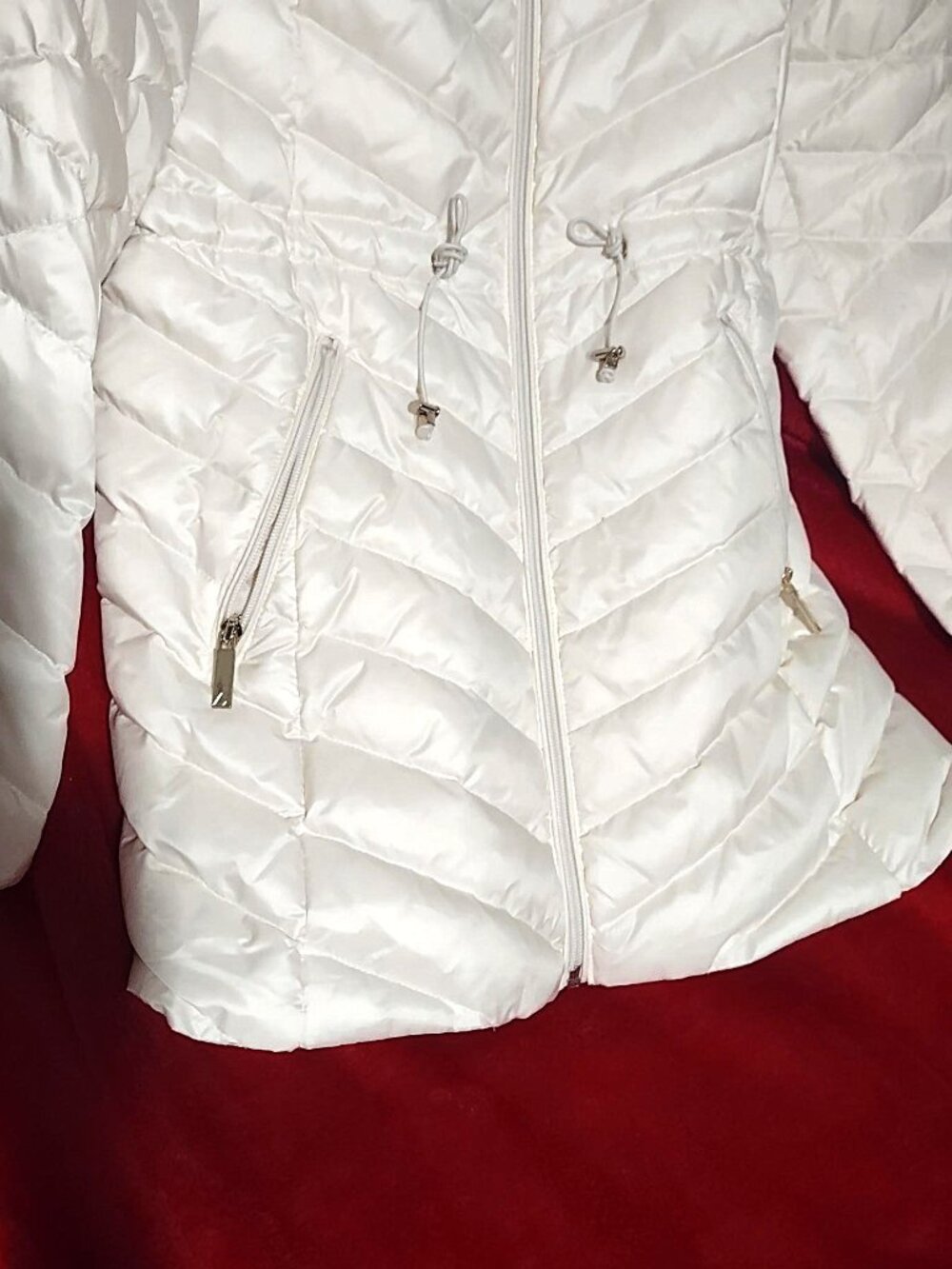 NWOT Gallery Puffer Coat - Mid Length - Size M - White - Picture 4 of 7